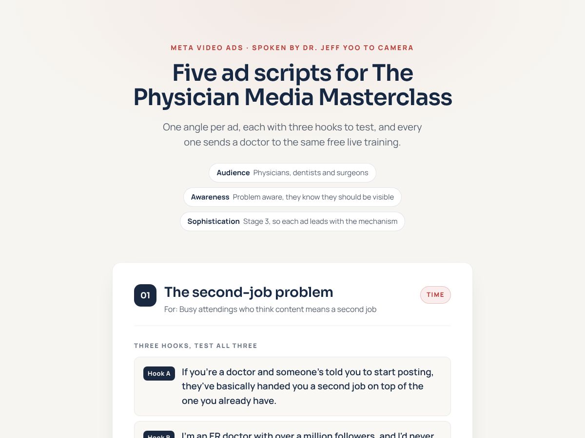 Ad creative scripts preview