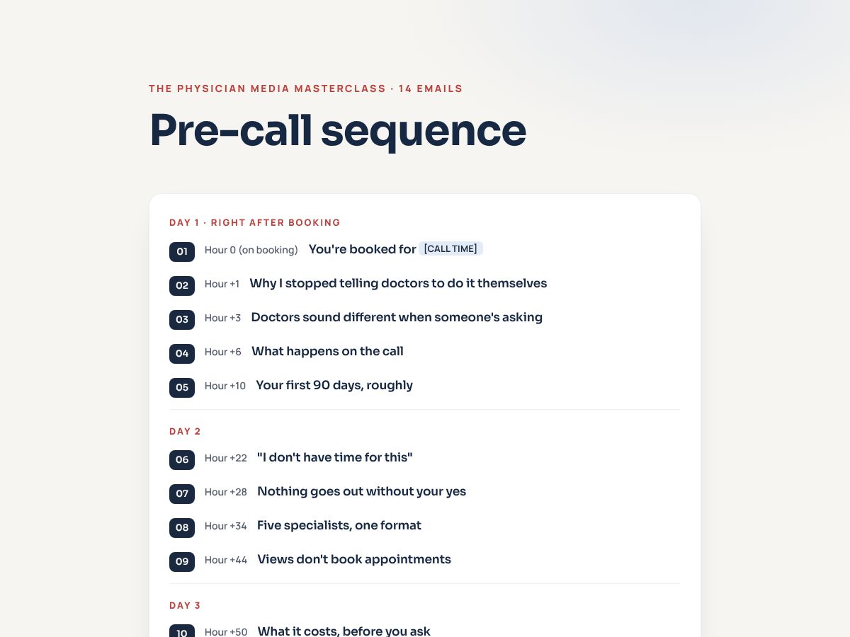 Pre-call emails preview